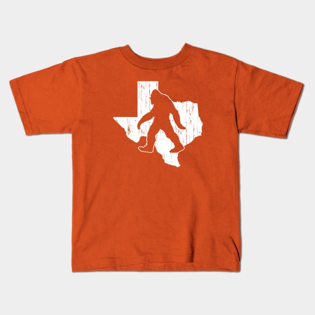 Bigfoot Country - Texas Kids T-Shirt by dustbrain